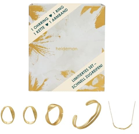 Heideman Adventsbox Fineline Damen 4er Set Gold | Tolle Geschenkidee zu Weihnachten für Partnerin, Freundin oder Mama, hautfreundlich und nickelfrei