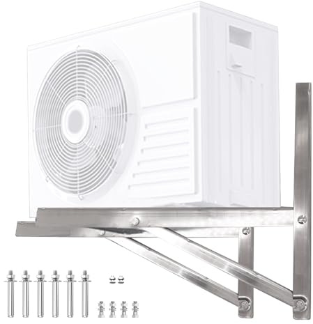 Heavy-Duty 304 Stainless Steel Air Conditioner Bracket, No Drill Mini Split Wall Mount, Supports 990lbs/450kg, 20x20in Design for Easy Installation