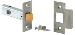 Tubular Mortice Latch – 64 mm Case with 45 mm Backset, Standard Internal Door Latch – Hardware Fittings Included (Satin Nickel)