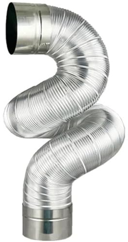 Hemobllo Flexible Chimney Flue Pipe 100mm Diameter 1.5m Stove Venting Ducting