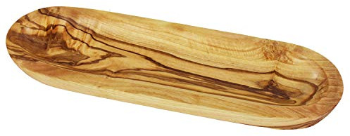 mitienda – Cuenco de madera hecho con amor Baguette, panera, cuenco alargado de madera de olivo, hecho a mano, ensaladera