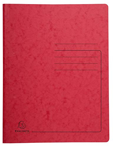 Exacompta - Ref. 240225E - Karton mit 25 Heftmappen aus Glanzkarton 355 g/m² - bedruckter Deckel - FSC®-zertifizierter Mappe - Maße 24 x 32 cm für DIN A4 - rot