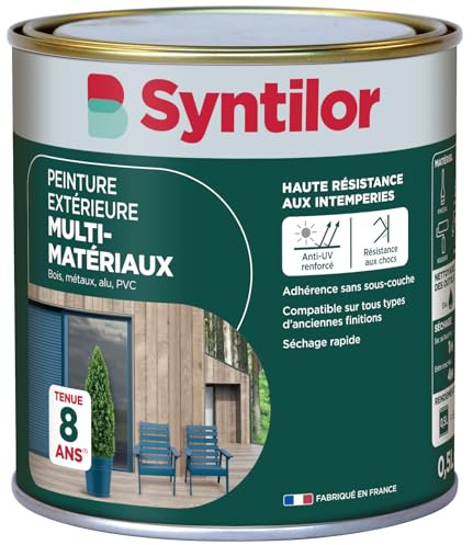 Syntilor - Peinture Extérieure Multi-Matériaux Châtaignier Satiné RAL 8003 2L