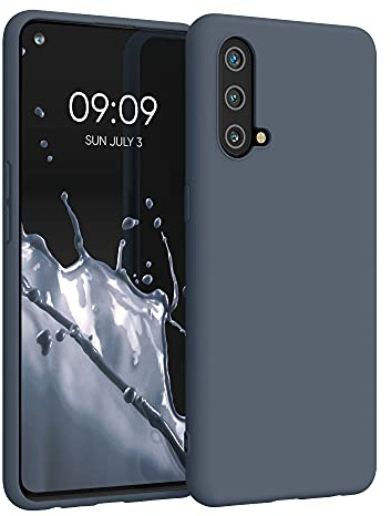 kwmobile Hülle kompatibel mit OnePlus Nord CE 5G Hülle - weiches TPU Silikon Case - Cover geeignet für kabelloses Laden - Dunkler Schiefer