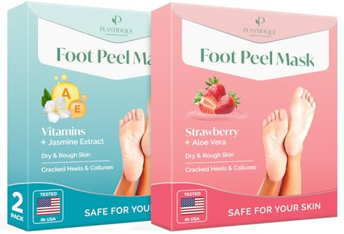 Plantifique Fußmaske - 2 Paar Fußpflege Hornhaut entfernen fuß & Fußmaske - 2 Paar Fußpeeling Maske Anti Hornhaut entferner für trockene Füße
