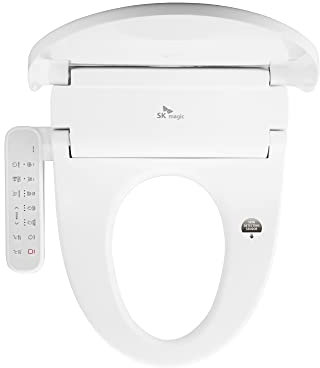 SK magic BID-018D Electric Bidet Toilet Seat Elongated| Adjustable Warm Water, Warm Air Dryer| 360° Self-Cleaning Nozzle| Easy Installation| Heated Toilet Seat