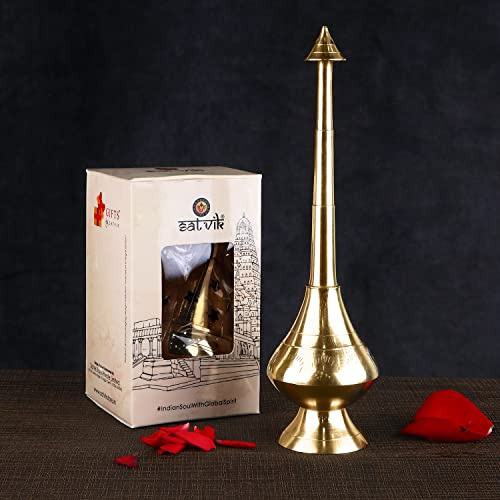 Craftsman Brass Gulab Pash 7.5 Inch Holy Water Sprinkler Rose Water Aspergillum Aspergil Religious Divine Pot