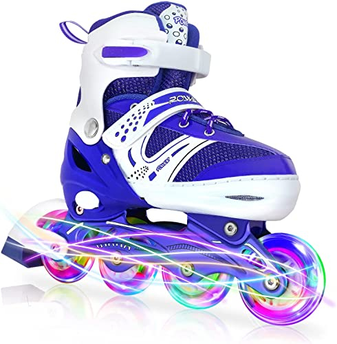 JIFAR Inliner Kinder,Verstellbare Beleuchteten inliner Damen Herren 30-33 34-37,Inline Skates Mädchen Jungen Rollschuhe Kinder Größenverstellbar