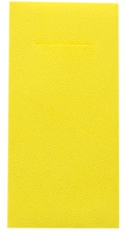 Hochwertige GMIAir Besteckserviette Bestecktasche in der sommerlichen Farbe gelb, 40 x 40 cm, 75 Stück mit Besteckschlitz für stilvolle Tischdekoration bei Feiern & Events Geburtstag Hochzeit geeignet