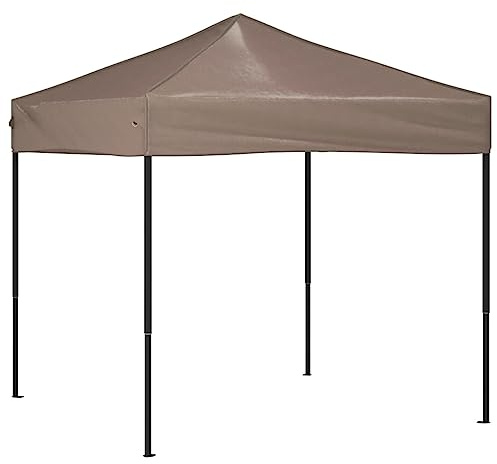 vidaXL Carpa para Fiestas Plegable Cenador Balcón Pabellón Jardín Eventos Espectáculos Terraza Parque Plaza Patio Exterior Bodas Gris Taupe