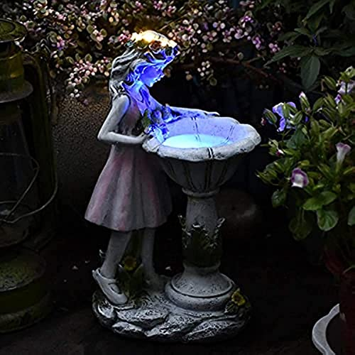 Tuzsocr Solar Licht Garten Blume Fee Outdoor Garten Dekoration Puppe Garten Dekoration Harz Blume Fee Solar Licht Harz Mädchen Outdoor Villa Garten Dekoration