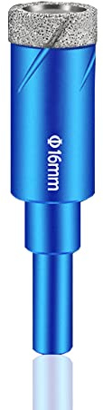 Broca de Diamante 16mm Brocas Porcelanico para Vidrio, Loseta de Cerámica, Porcelana, Granito, Mármol, Arenisca y Otros Materiales