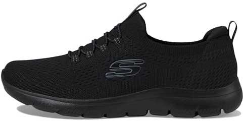 Skechers Womens Summits Top Player Sneaker, Black Knit Trim, 10 UK