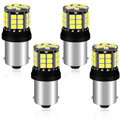 Alopee 4 Stück 7506 1156 weiß Glühbirne, 12-24VDC Singlekontakt Blinker für Landschaft Beleuchtung, Niedervolt-Gerätebeleuchtung