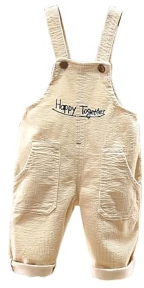 ACMEDE Tuta in Velluto a Costine per Neonati, Bambini, Ragazzo e Ragazza con Spalline Con 2 Tasche per Bambino 6 Mesi-24 Mesi 3 Anni, beige, 2-3 Anni