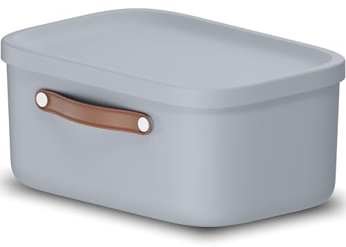 Rotho Maloja Aufbewahrungsbox 12 l, Kunststoff, blau, 12 (39.5 x 26.5 x 17.7 cm)