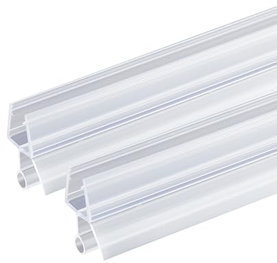 KOOBON Duschdichtung 2x 100cm Ersatzdichtung für Duschtüren Glasstärken 6mm/ 7mm/8mm Duschkabinen Duschtürdichtung Gerade Glastür Wasserabweisende Wasserabweiser Schwallschutz Spritzschutz F66100