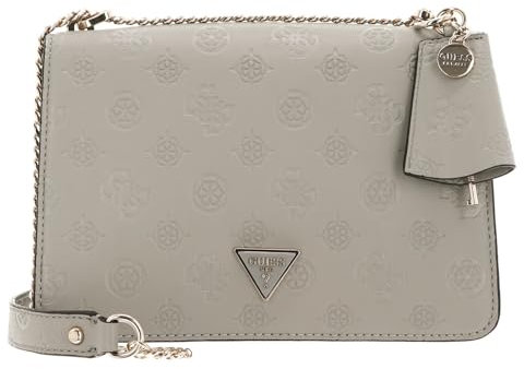 GUESS Umhängetasche Schultertasche Jena Convertible Xbody Flap Taupe Logo