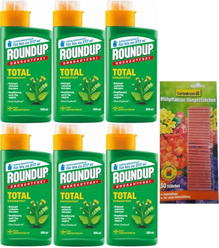 6 X 500ml Roundup®Unkrautfrei Total Konzentrat