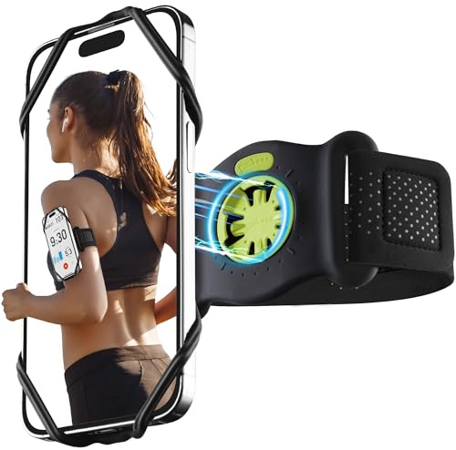 BONE Run Tie Connect Kit 2 Magnetic, Sportarmband für das Laufen, 360° Rotation und schnelle Freigabe, kompatibel mit iPhone 15 Pro Max Plus 14 13 Samsung, passend für Telefone von 4,7 bis 7,2 Zoll