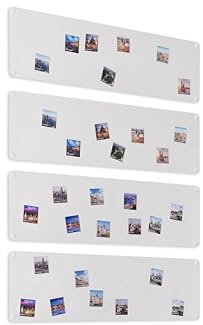 STALFORM 4 x Magnettafel Weiß 80x22 cm aus Edelstahl Magnetwand Pinnwand Magnetisch Groß Magnetboard Küche, Büro, Kinderzimmer