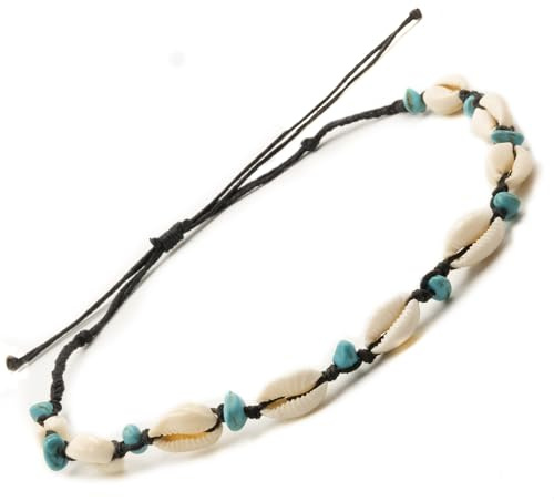 Générique Collana a conchiglia | Collana unisex per un'eleganza senza tempo | Conchiglia naturale, spiaggia, tendenza, cordino regolabile, uomo, donna, ragazza, ragazzo (FSI20_4), 35 cm de coquillages