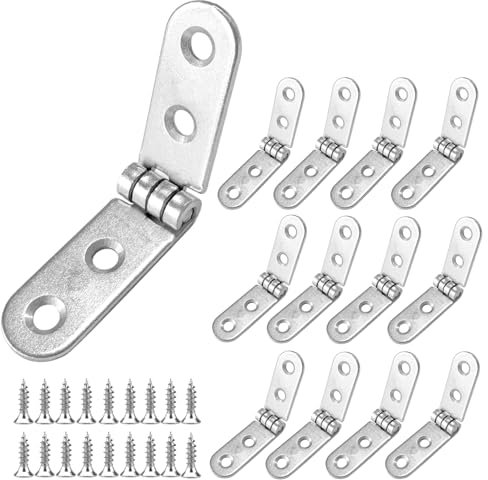 12 Pcs 180 Degree Hinges,Small Folding Flip Hinges for Wood,Cabinet,Cupboard Door, Table, Box,Furniture (Sliver)