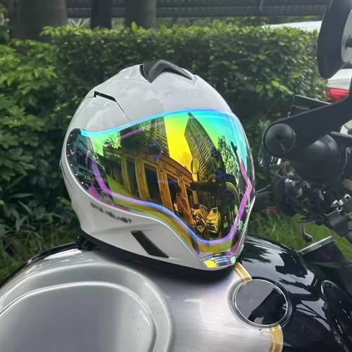 OZXDKJ Retro Motorrad Motocrosshelme, Motorradhelm DOT/ECE-Zulassung Helme, Mit Visier Motorrad Offener Klapphelme, Herren Damen Motorrad Lokomotive Helme Für ATV UTV,(XXL=61-63)