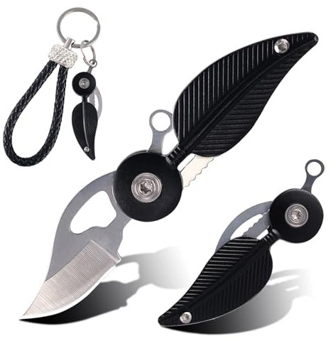 Vividstill Mini Taschenmesser, cooles EDC Klappmesser mit Griff aus Aluminiumlegierung, tolles Geschenk Kleines messer für Männer Outdoor Camping (schwarz)