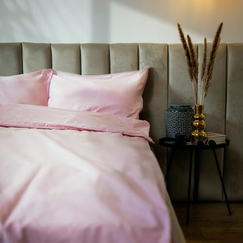 BLUMIS® Bettwäsche Baumwolle 2teilig | Perkal Bettwäsche Set 100% Baumwolle, Öko-Tex Zertifiziert, hochwertig, ganzjährig, atmungsaktiv & pflegeleicht (Rosa, 135 x 200 cm | 80 x 80 cm)