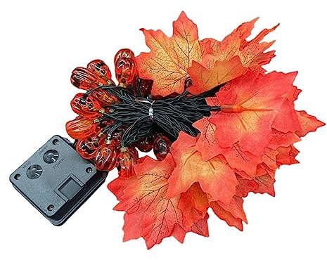 Ciieeo 2 Stück Schnur Solar-Lichterketten Dekorationen Baum Nachtdekoration im Freien Beige Herbstdeko led licht fernbedienung led ligts Partyzubehör leuchtendes Hängedekor Plastik rot