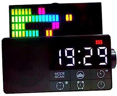 OSALADI Despertador Digital Radio FM Altavoz Reloj Despertador Iluminación y Control De Sonido