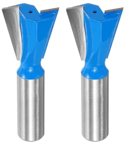 QUARKZMAN 2pz Fresa per Dovetail 1 Diametro 1/2 Asta Carburo di Tungsteno 14 Gradi Fresa per Giunti Dovetail per Cassetti Armadietto Lavorazione Legno Finitura Finita