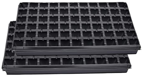 Garronda Confezione da 2 Semenzaio germinazione Vassoio Germinazione per Semi di Coltivazione di Piante da Interno Mini Serra GD-0066 (53x32 cm; 66 Cellule; Nero)