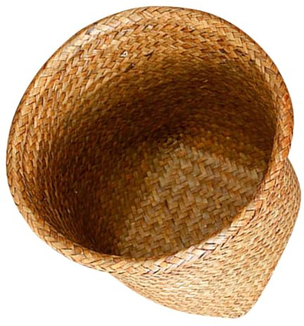 Abaodam Panier de Rangement Grande Capacité Rond en Paille Tressée la Main Élégant et Décoratif , pour Organiser Salle de Bain ou Bureau