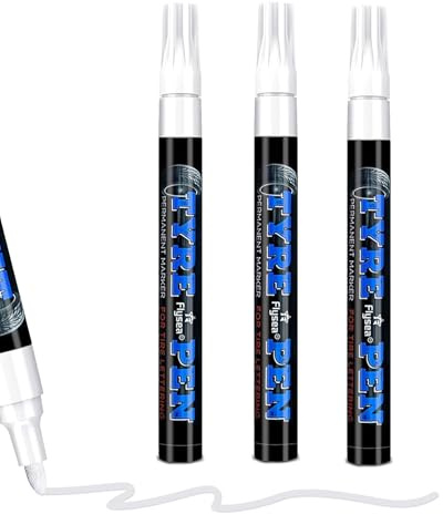 Lot De 3 MarqueurBlanc Imperméable Pour Pneus,Marqueur Blanc,Marqueur BlancPermanent,Stylo Blanc Carrosserie Voiture,MarqueurBlanc,Pour La Pierre,La Céramique,La Toile,Les Pneus Et Les Textiles.