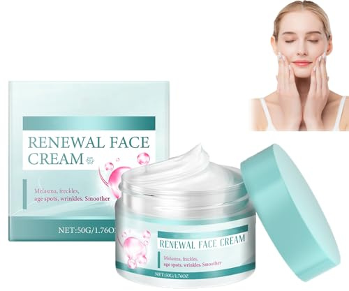Crema viso rinnovatrice, crema illuminante e idratante per donna, idrata e uniforma il tono della pelle per pelli mature, profondamente nutriente, non grassa, per una pelle luminosa e antirughe (1pcs)