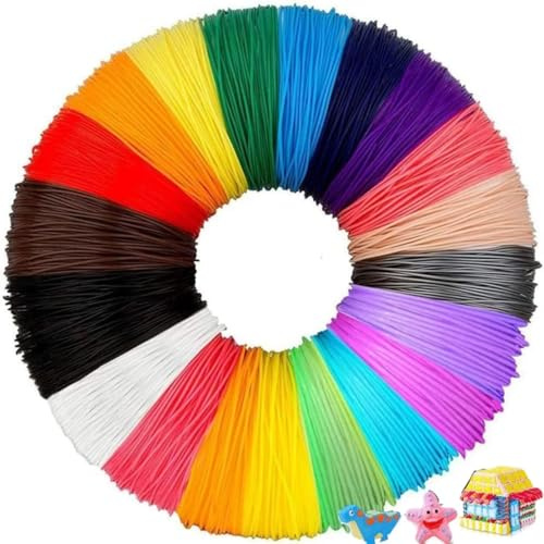 PCL-filament för 1,75 mm 3D-penna, 20 slumpmässiga färger, 5 m vardera, för låga temperaturer, 3D-penna för barn och penntillbehör
