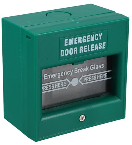 Hemobllo Pulsador de Alarma de Emergencia para Control de Salida Botón de Rotura de Cristal, Diseñado para Uso en Oficinas y Espacios Públicos
