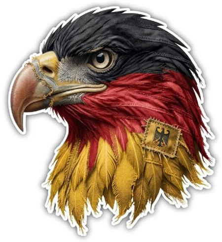 Samunshi® Adler Deutschland Aufkleber Sehenswürdigkeiten Autoaufkleber für Motorrad Fahrrad Helm oder Auto Wohnmobil 9x10cm