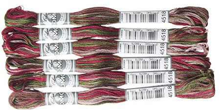 DMC 517-4518 Sticktwist, Cotton, 4518 Grün/Rot, 8 m, 48 meter