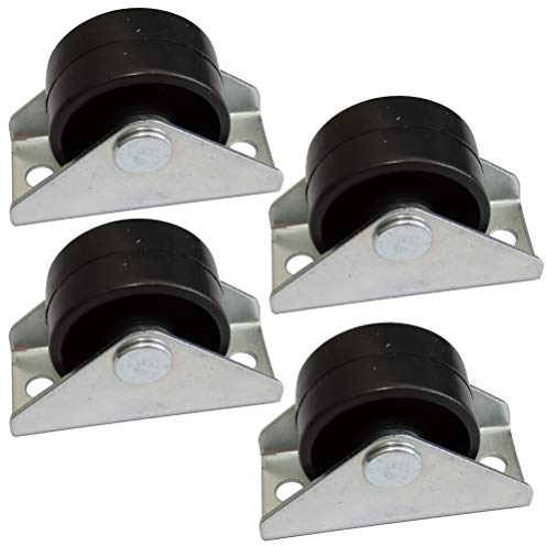 Aerzetix: 4 x Rollen für Möbel Platin Durchmesser 30 mm W15,5 mm H32,5 mm 25 kg Montageplatte 21 x 48 mm C42666