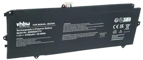 vhbw Akku Ersatz für HP HSTNN-I72C | MC04XL, MG04, MG04040XL, MG04040XL-PL, MG04XL für Notebook (4750 mAh, 7,7 V, Li-Polymer)