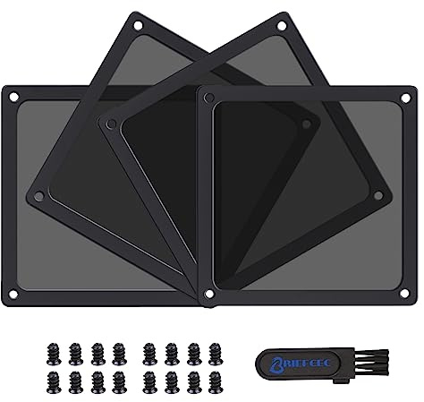 BRIEFCEC Dammfilter, fläktskydd, 140 mm, finnät, 80 öljetter, nylon ultrarobe fläkt, dammfilter, PC kompatibel – kylare/strömförsörjning/router (140