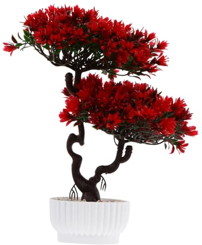 TOPBATHY Künstliche Bonsai Kiefer Simulierter Bonsai Kunstpflanze Für Wohnzimmer Büro Geschäft Und Tischdeko Pflegeleicht 10.63 Zoll 27.00 X 27.00 X 31.00 cm