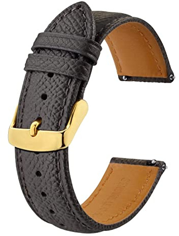 BISONSTRAP Uhrenarmbänder mit Schnellverschluss,Textur Leder Uhrenarmband für Herren und Damen, 16mm 18mm 19mm 20mm 22mm
