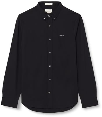 GANT Slim Pinpoint Oxford-skjorta för män, klassisk skjorta, svart, standard, svart, XXL