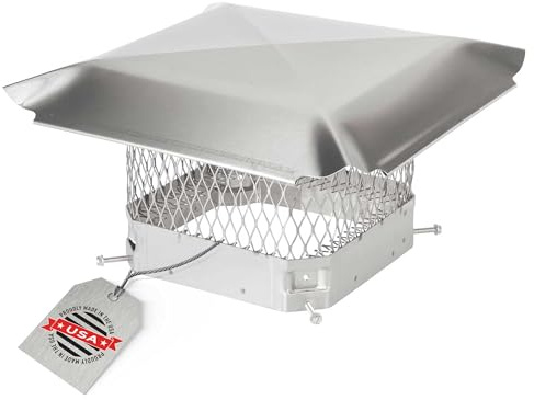 HY-Guard HGSS99 Single Flue Bolt On Stainless Steel Chimney Cover, Mesh Size 3/4, Fits Outside Existing Clay Flue Tile, 9 x 9, Stainless Steel
