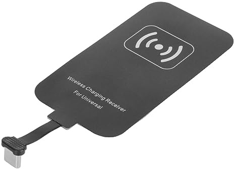 Récepteur de Charge sans Fil, Récepteur de Chargeur sans Fil 10W Ultra Mince pour Tous Les Téléphones avec Interface de Type C, Entrée d'alimentation 5V 2A 10W, Prise Pliable