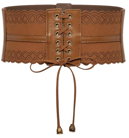 SCARLET DARKNESS Damen Steampunk Gürtel Mit Rüschen Korsett Mittelalter PU